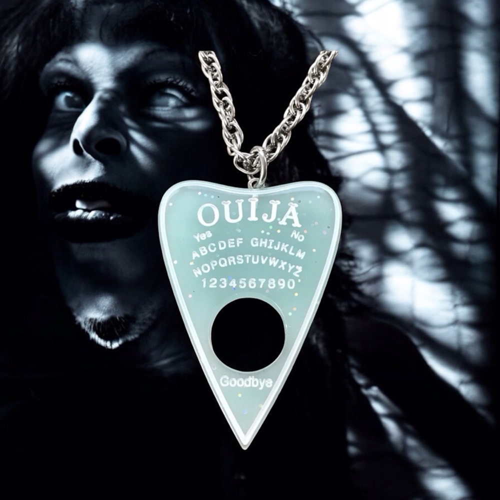 🆕 Ouija Planchette Pendant Necklace Resin/Stainless Steel